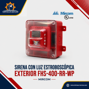 SIRENA CON LUZ ESTROBOSCOPICA EXTERIOR FHS-400-RR-WP MIRCOM