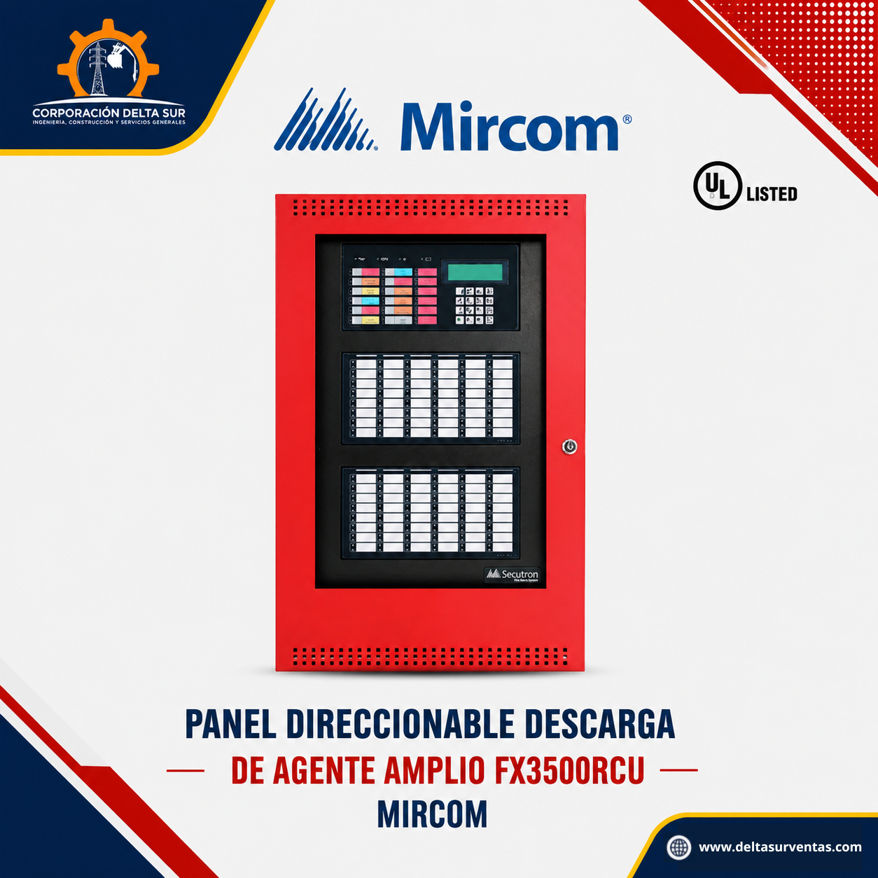 PANEL DIRECCIONABLE DE DESCARGA DE AGENTE LIMPIO FX-3500RCU MIRCOM