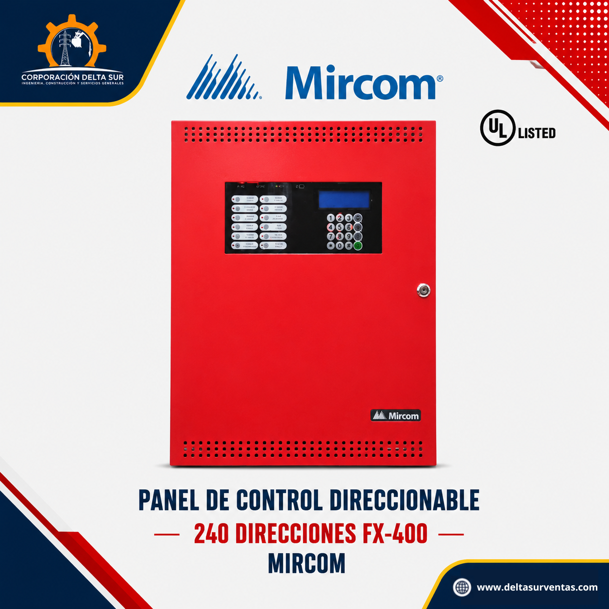 PANEL DIRECCIONABLE PARA 240 DIRECCIONES FX-400 MIRCOM