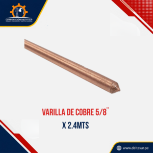 VARILLA DE COBRE 5/8" X 2.40 MTS