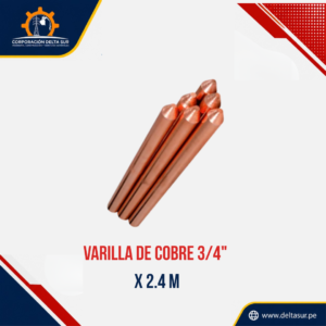VARILLA DE COBRE 3/4"X 2.4 MTS   F.