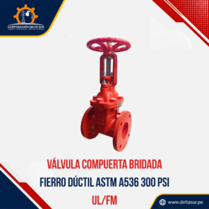 VALVULA COMPUERTA BRIDADA FIERRO DUCTIL ASTM A536 300PSI UL/FM