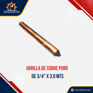 VARILLA DE COBRE 3/4"X 3 MTS   F.