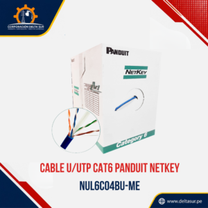 CABLE U/UTP  CAT6 PANDUIT NETKEY NUL6CO4BU-ME
