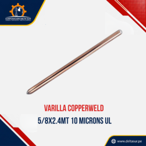 VARILLA COPPERWELD 5/8"X 2.4MTS 10 MICRONS UL    F.