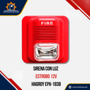 sirena estrobo hagroy epa-183b 12v roja